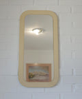 Vintage White Space Age Mirror: Yugoslavian Mid-Century Modern MEBLO