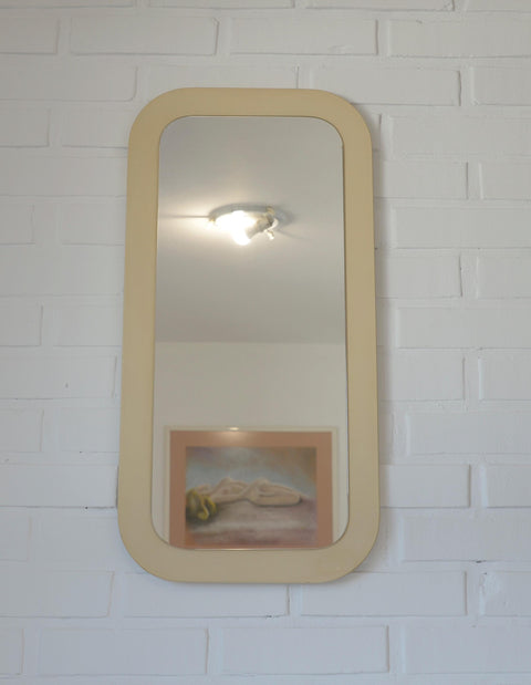 Vintage White Space Age Mirror: Yugoslavian Mid-Century Modern MEBLO