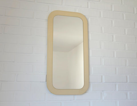 Vintage White Space Age Mirror: Yugoslavian Mid-Century Modern MEBLO