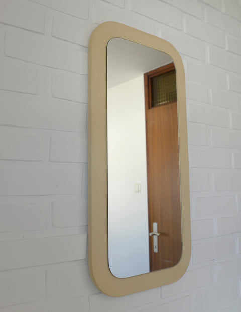 Vintage White Space Age Mirror: Yugoslavian Mid-Century Modern MEBLO