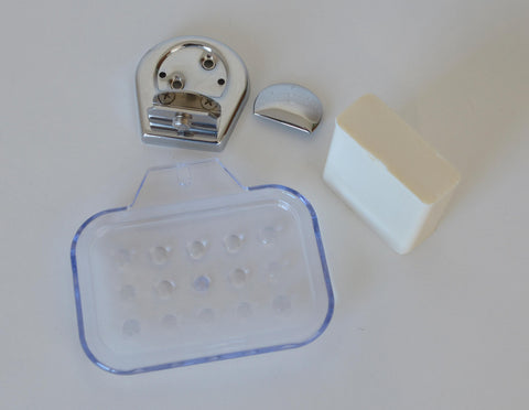 Vintage Chrome Bathroom Accessories Set: Retro Wall Mount, NOS 1990s