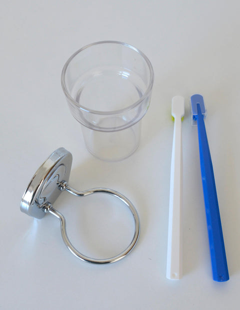 Vintage Chrome Bathroom Accessories Set: Retro Wall Mount, NOS 1990s