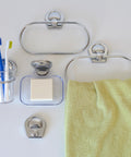 Vintage Chrome Bathroom Accessories Set: Retro Wall Mount, NOS 1990s