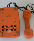 Vintage Orange Rotary Telephone: Mid-Century Modern Office Decor