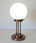 Vintage Copper Desk Lamp: Opaline Glass, Mid-Century Modern, Table Light Yugoslavia 1980s