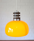 Vintage Orange Glass Pendant Light: Mid-Century Modern Space Age Lamp