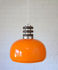 Vintage Orange Glass Pendant Light: Mid-Century Modern Space Age Lamp