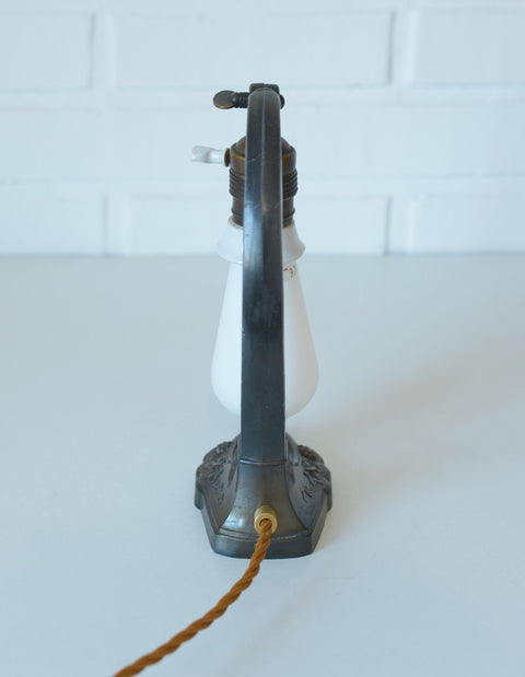 Antique Desk Lamp / Original Art Nouveau Table Light / Brass Bedside Lighting / Austria 1920's - 1930's