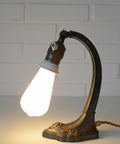 Antique Desk Lamp / Original Art Nouveau Table Light / Brass Bedside Lighting / Austria 1920's - 1930's