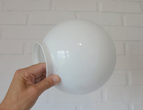 Vintage Copper Desk Lamp: Opaline Glass, Mid-Century Modern, Table Light Yugoslavia 1980s