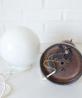 Vintage Copper Desk Lamp: Opaline Glass, Mid-Century Modern, Table Light Yugoslavia 1980s