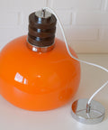 Vintage Orange Glass Pendant Light: Mid-Century Modern Space Age Lamp