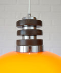 Vintage Orange Glass Pendant Light: Mid-Century Modern Space Age Lamp