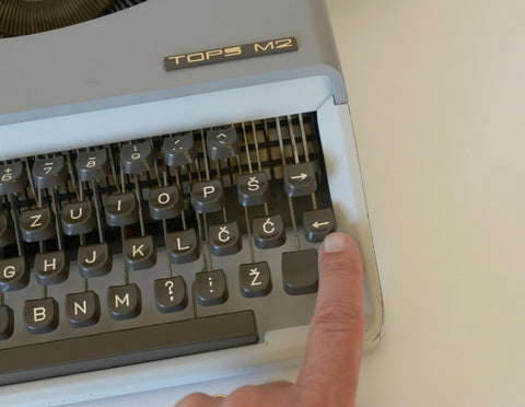 Typewriter Working from Yugoslavia 1960's / Vintage Office Decor / TOPS / Portable Typewriter With Case