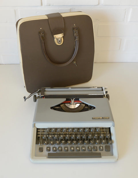 Typewriter Working from Yugoslavia 1960's / Vintage Office Decor / TOPS / Portable Typewriter With Case
