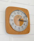 Vintage Wooden Wall Clock: Mid-Century Modern Farmhouse Decor