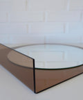 Vintage Smoked Plastic Vanity Mirror with Shelf: Space Age Retro Style