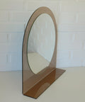 Vintage Smoked Plastic Vanity Mirror with Shelf: Space Age Retro Style