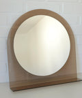Vintage Smoked Plastic Vanity Mirror with Shelf: Space Age Retro Style