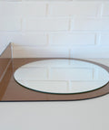 Vintage Smoked Plastic Vanity Mirror with Shelf: Space Age Retro Style
