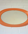 Orange Space Age Mirror: Vintage Mid Century Modern Yugoslavia 1970s