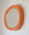 Orange Space Age Mirror: Vintage Mid Century Modern Yugoslavia 1970s