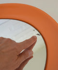 Orange Space Age Mirror: Vintage Mid Century Modern Yugoslavia 1970s