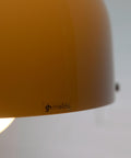 Vintage Meblo Harvey Guzzini Pendant Light: MCM Coffee Color Plastic Ceiling Lamp