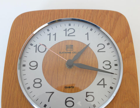 Vintage Wooden Wall Clock: Mid-Century Modern Farmhouse Decor