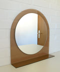 Vintage Smoked Plastic Vanity Mirror with Shelf: Space Age Retro Style