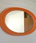 Orange Space Age Mirror: Vintage Mid Century Modern Yugoslavia 1970s