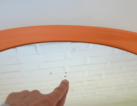 Orange Space Age Mirror: Vintage Mid Century Modern Yugoslavia 1970s