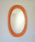 Orange Space Age Mirror: Vintage Mid Century Modern Yugoslavia 1970s