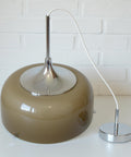 Vintage Meblo Harvey Guzzini Pendant Light: MCM Coffee Color Plastic Ceiling Lamp