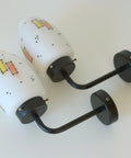 Vintage Italian Wall Sconces: Hand-Blown Glass, Retro 1970s Lighting (Set of 2)