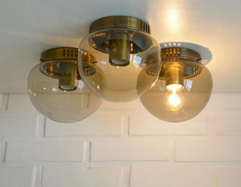 Vintage Mushroom Sconces (Set of 3): Space Age Mid Century Lighting