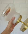 Vintage Mazzega Murano Glass Sconces: Brass Bar Lamps (Set of 4)