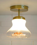 Vintage Mazzega Murano Glass Sconces: Brass Bar Lamps (Set of 4)