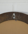 Large Vintage Oak Wood Wall Mirror: Hand-Carved Rustic Vanity Mirror