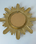 Vintage Wall Mirror Gold Sunburst Decorative Mirror / Made in Italy 1970's / Hollywood Regency