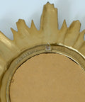 Vintage Wall Mirror Gold Sunburst Decorative Mirror / Made in Italy 1970's / Hollywood Regency