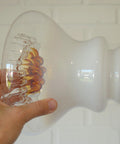 Vintage Mazzega Murano Glass Sconces: Brass Bar Lamps (Set of 4)