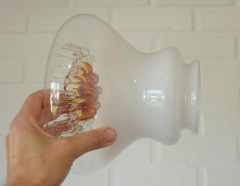 Vintage Mazzega Murano Glass Sconces: Brass Bar Lamps (Set of 4)