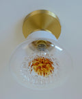 Vintage Mazzega Murano Glass Sconces: Brass Bar Lamps (Set of 4)