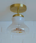 Vintage Mazzega Murano Glass Sconces: Brass Bar Lamps (Set of 4)