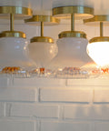 Vintage Mazzega Murano Glass Sconces: Brass Bar Lamps (Set of 4)