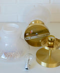 Vintage Mazzega Murano Glass Sconces: Brass Bar Lamps (Set of 4)