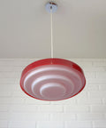 Vintage Red Plastic Pendant Lamp: Scandinavian Mid Century Modern Lighting