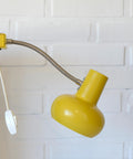 Vintage Yellow Clip Lamp: Space Age Gooseneck Bookshelf Light
