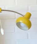 Vintage Yellow Clip Lamp: Space Age Gooseneck Bookshelf Light